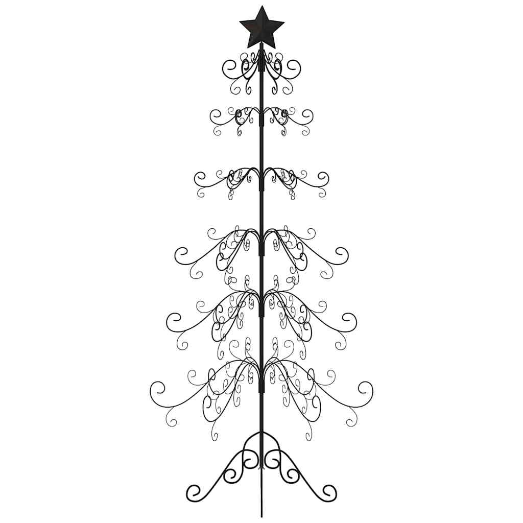Metal Christmas Tree for Decoration Black 180 cm